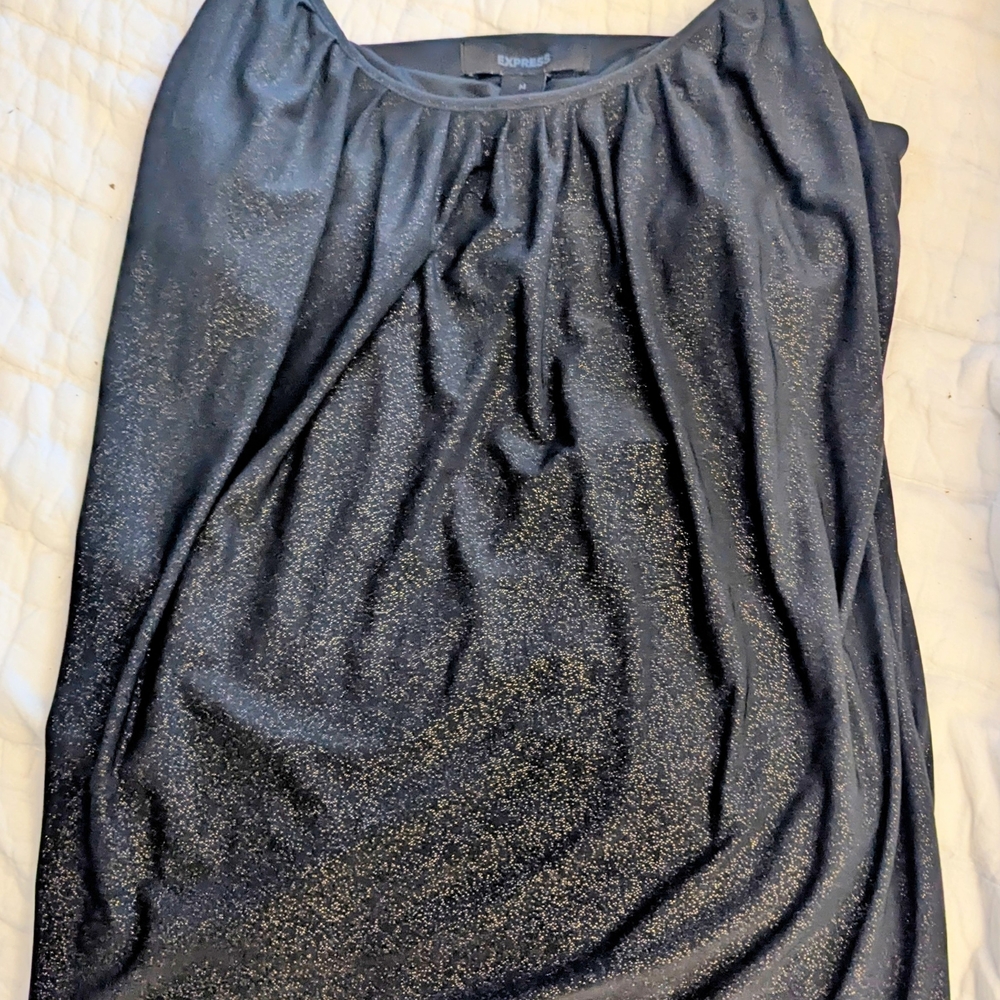 Express Shimmering Black Tank Top
